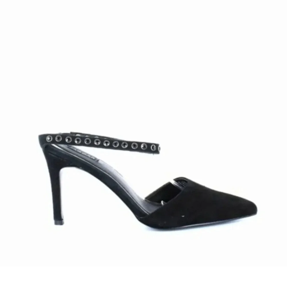 Jaggar Opulent Studded Pointed Toe Sling back Black Heels Size 10